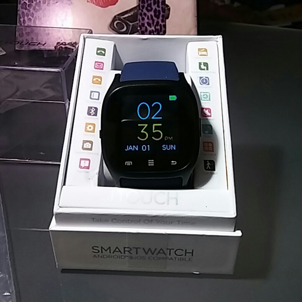 iTouch Navy Rubber Strap Unisex Smart Watch